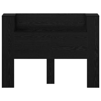 Kopfteil-Schrank mit LED Schwarz Eichen-Optik Holzwerkstoff