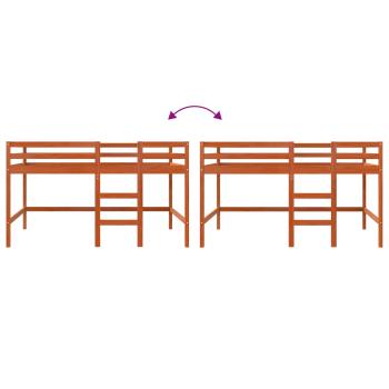 Loft Bett Wachsbraun 90 x 190 cm Massives Kiefernholz