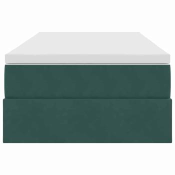 Aufbewahrungsbett mit Matratze Dunkelgrün 90 x 200 cm Samt