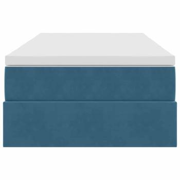 Aufbewahrungsbett mit Matratze Dunkelblau 90 x 200 cm Samt