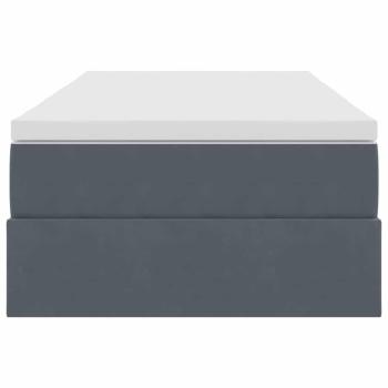 Aufbewahrungsbett mit Matratze Dunkelgrau 100 x 200 cm Samt
