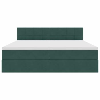 Aufbewahrungsbett mit Matratze Dunkelgrün 90 x 200 cm