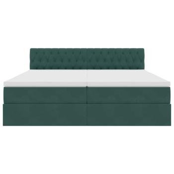Aufbewahrungsbett mit Matratze Dunkelgrün 90 x 200 cm
