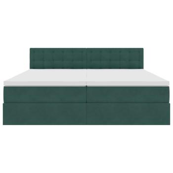 Aufbewahrungsbett mit Matratze Dunkelgrün 90 x 200 cm