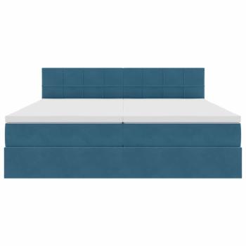 Bett mit LED-Lichtleisten Dunkelblau 180 x 200 cm Samt