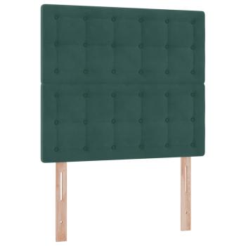 Bett mit Stauraum und LED mit LED Dunkelgrün 90 x 200 cm Samt