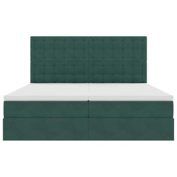 Bett mit LED-Lichtleisten Dunkelgrün 180 x 200 cm Samt