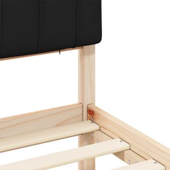 Bettgestell mit gepolstertem Kopfteil Schwarz 200 x 200 cm