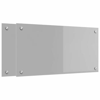Küchenrückwand 2 pcs Hellgrau 80 x 40 cm Gehärtetes Glas