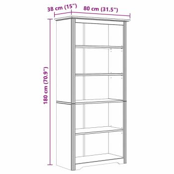Bücherregal BODO Honigbraun 82 x 40 x 173 cm Holzwerkstoff