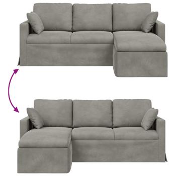 Sofa Hellgrau Gesamtabmessungen: 198 x 134 x 80 cm (B x T x H)