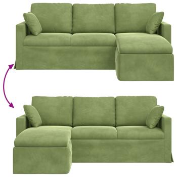 Sofa Hellgrün Gesamtabmessungen: 198 x 134 x 80 cm (B x T x H)