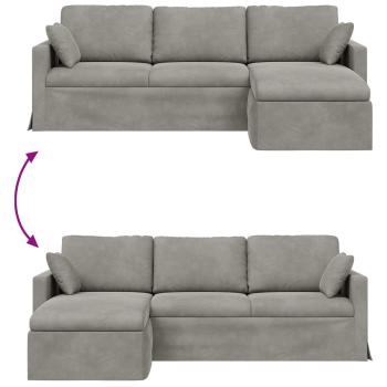 Sofa Hellgrau Gesamtabmessungen: 228 x 134 x 80 cm (B x T x H)