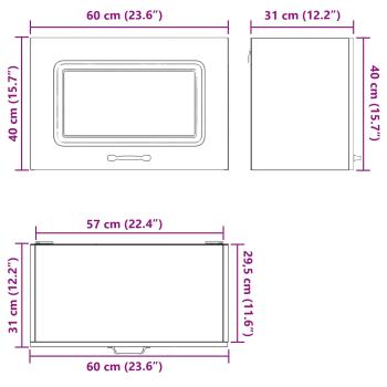 Küchenschrank Kalmar Schwarz Eichen-Optik 60 x 31 x 40 cm