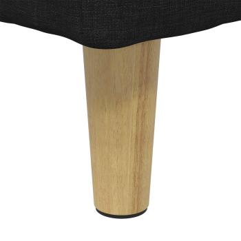 Aufbewahrungsottomane mit Kissen Schwarz 60 x 60 x 45 cm Stoff