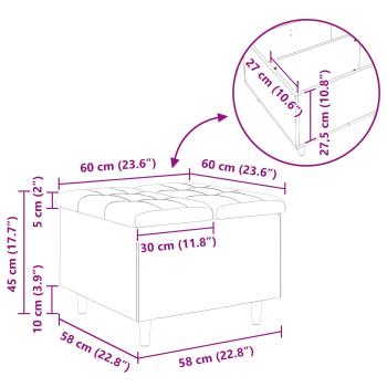 Aufbewahrungsottomane mit Kissen Blau 60 x 60 x 45 cm Stoff