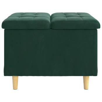 Aufbewahrungsottomane Dunkelgrün 60 x 60 x 45 cm Samt