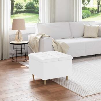 ARDEBO.de - Aufbewahrungsottomane Weiß 60 x 60 x 45 cm Kunstleder