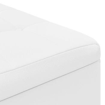 Aufbewahrungsottomane Weiß 60 x 60 x 45 cm Kunstleder