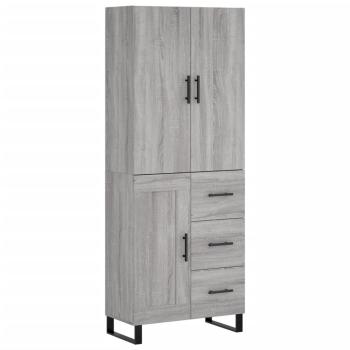 Highboard Grau Sonoma 69,5x34x180 cm Holzwerkstoff