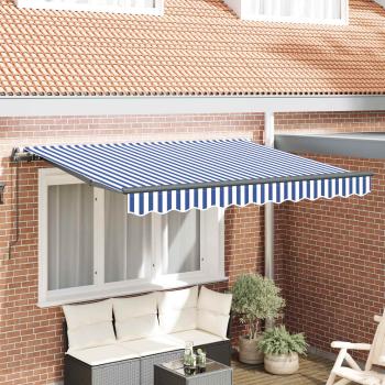 Einziehbare Markise Blau 300 x 200 cm Stoff