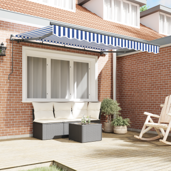 Einziehbare Markise Blau 300 x 200 cm Stoff