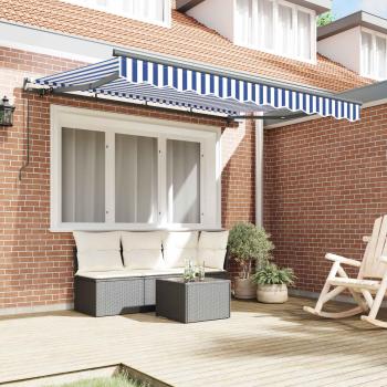 Einziehbare Markise Blau 300 x 200 cm Stoff