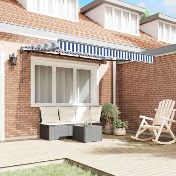 Einziehbare Markise Blau 300 x 200 cm Stoff