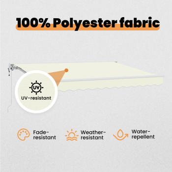 Einziehbare Markise Creme 300 x 200 cm Polyester und Metall