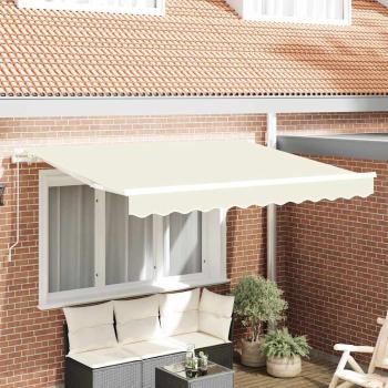 ARDEBO.de - Einziehbare Markise Creme 300 x 200 cm Stoff