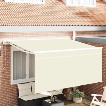 ARDEBO.de - Einziehbare Markise Creme 300 x 200 cm Polyester und Aluminium