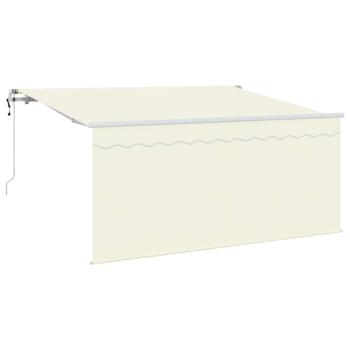 Einziehbare Markise Creme 300 x 200 cm Polyester und Aluminium