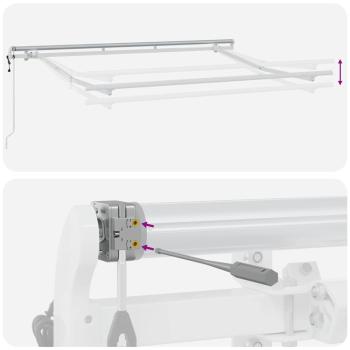 Einziehbare Markise Creme 300 x 200 cm Polyester und Aluminium