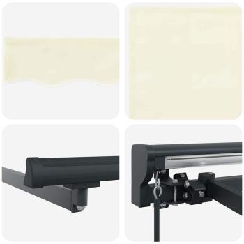 Einziehbare Markise Creme 350 x 250 cm Polyester und Aluminium