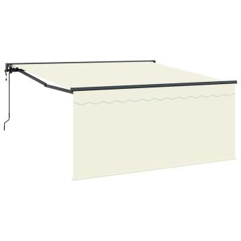 Einziehbare Markise Creme 350 x 250 cm Polyester und Aluminium