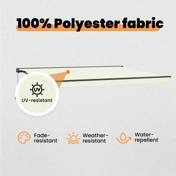 Einziehbare Markise Creme 450 x 300 cm Polyester und Metall