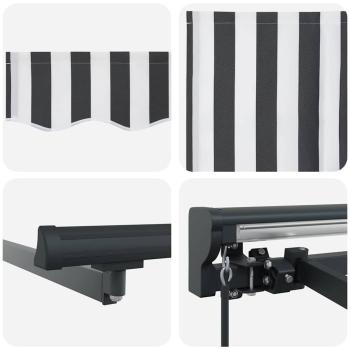 Einziehbare Markise Anthrazit und Weiß 450 x 300 cm