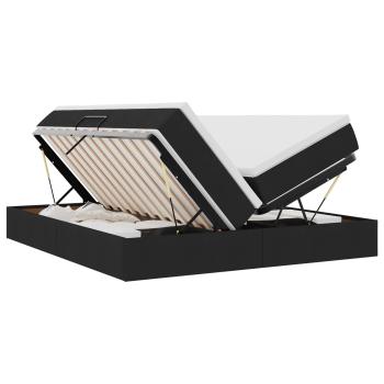 Aufbewahrungsbett mit Matratze Schwarz 180 x 200 cm Polyester