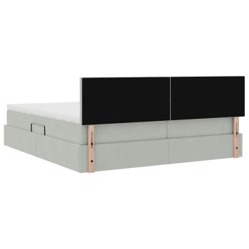 Aufbewahrungsbett mit Matratze Hellgrau 100 x 200 cm