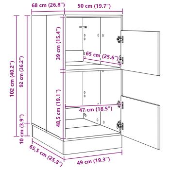 Wäscheschrank mit Speicher Geräucherte Eiche Holzwerkstoff
