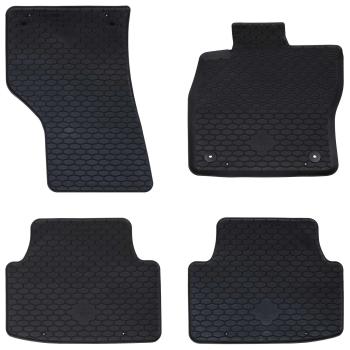 ARDEBO.de - Autofußmatte 4 pcs Schwarz Sitz LEON TPE