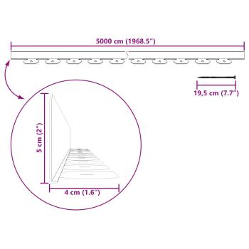 Rasenkanten Schwarz 5000 x 4 x 5 cm Kunststoff