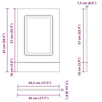 Küchenschrank Kalmar Schwarz Eichen-Optik 45 x 1,5 x 67 cm