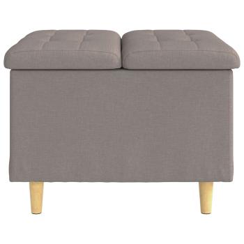 Aufbewahrungsottomane mit Kissen Taupe 60 x 60 x 45 cm Stoff