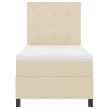 Boxspringbett mit Matratze mit Kopfteil Creme 90 x 190 cm Stoff