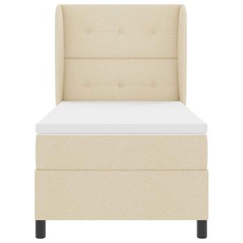 Boxspringbett mit Matratze mit Kopfteil Creme 80 x 200 cm Stoff