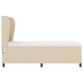 Boxspringbett mit Matratze mit Kopfteil Creme 80 x 200 cm Stoff