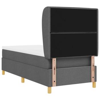 Boxspringbett mit Matratze Dunkelgrau 90x190 cm Dunkelgrau