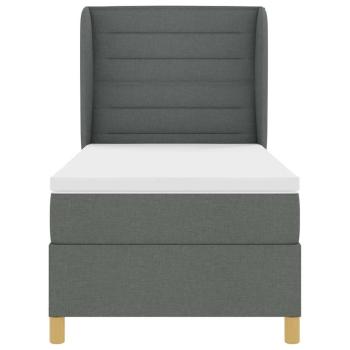 Boxspringbett mit Matratze Dunkelgrau 90x190 cm Dunkelgrau