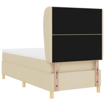 Boxspringbett mit Kopfteil Creme 190 x 90 cm Stoff
